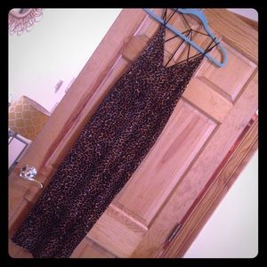 Urban Outfitters velvet leopard print dress